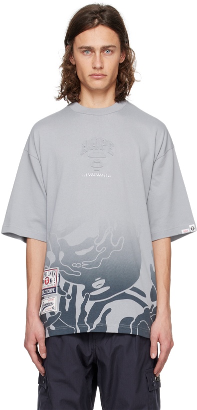 Photo: AAPE by A Bathing Ape Gray Embossed T-Shirt