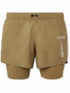 Zegna - norda Straight-Leg Logo-Print Ripstop Shorts - Green