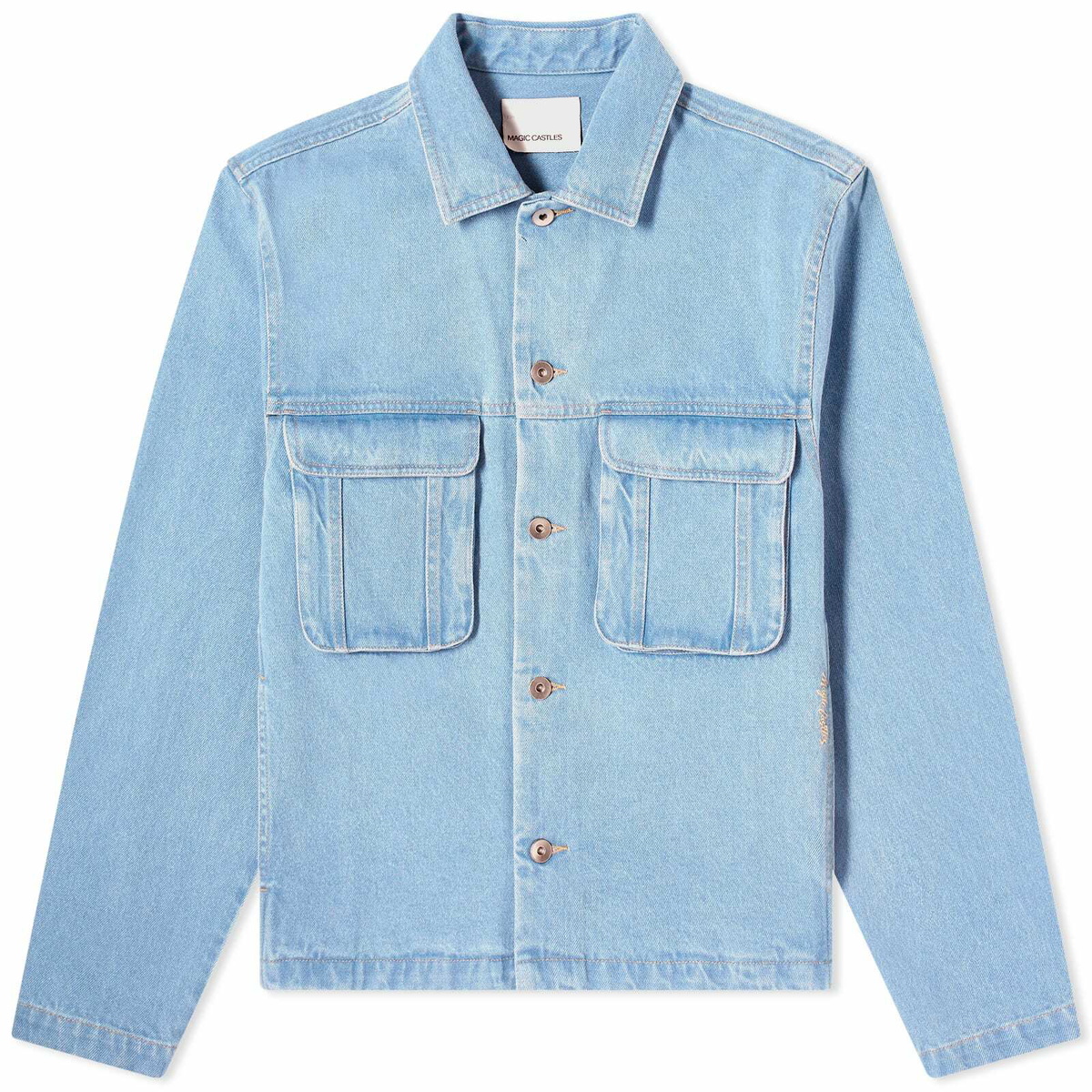 Magic Castles Men's Pocket Overshirt in Ice Blue