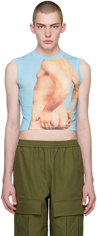 Photo: Carne Bollente Blue 'Touch With The Eyes' Tank Top
