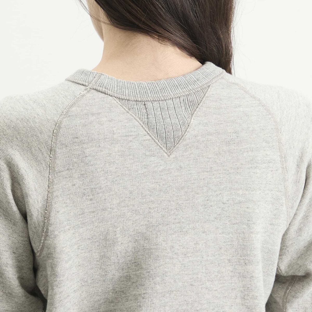 Beams Boy Women's Rib Crewneck Sweatshirt in T.Grey