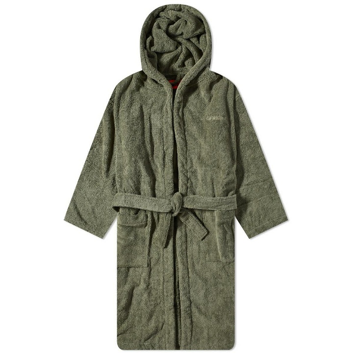 Photo: Off-White Bookish Hooded Bathrobe in Army Green