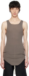 Rick Owens Gray Ribbed Tank Top