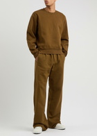 Saint Laurent Logo-embroidered Cotton Sweatpants Brown
