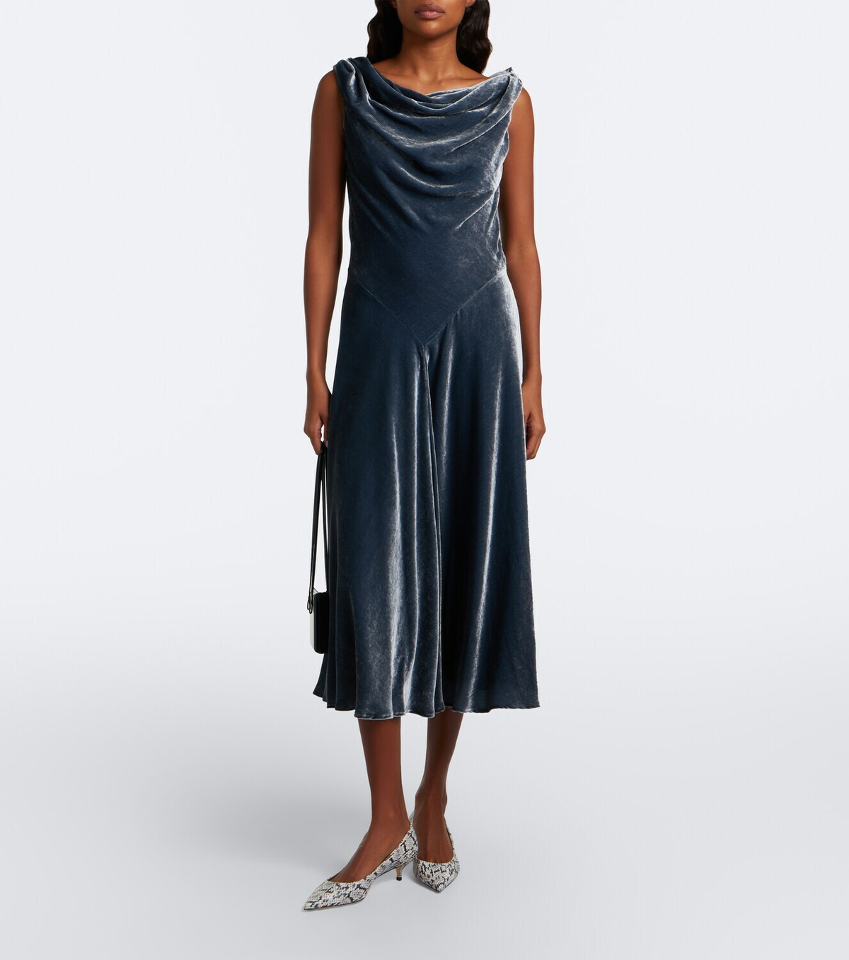 Altuzarra Drina draped velvet midi dress