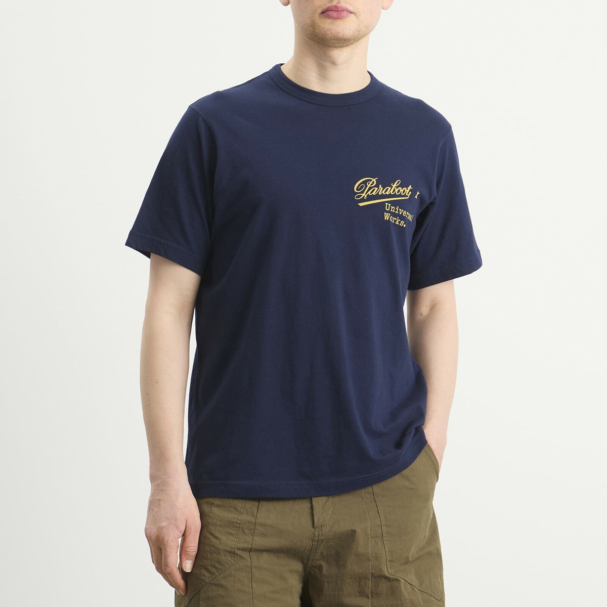 Universal Works Men's x Paraboot Jersey Print T-Shirt in Navy