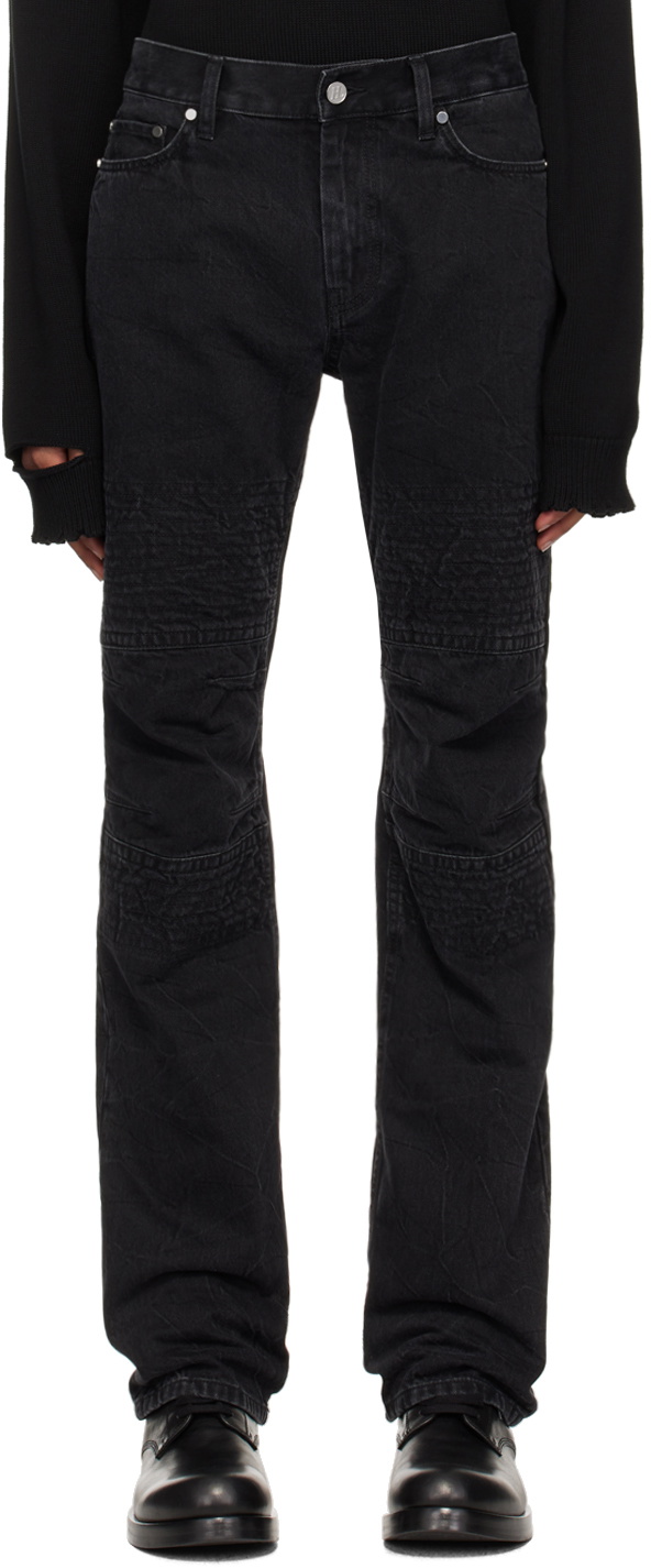 HELMUT LANG 本人期 COATED BLACK BIKER DENIM HELMUT LANG 1999 COATED BLACK DENIM TYPE III JACKET A rare garment