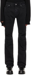 Helmut Lang Black Moto Worker Jeans