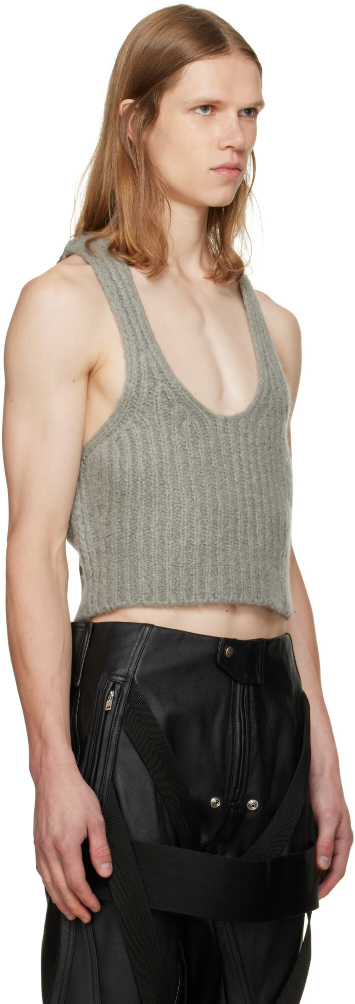Rick Owens Gray Tower Knit Tank Top
