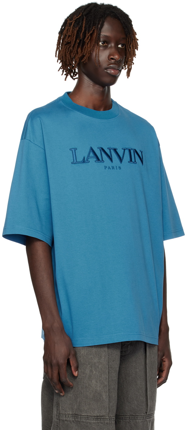 Lanvin Blue Embroidered T-Shirt Lanvin