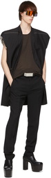 Rick Owens Black Beveled Buckle Belt