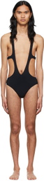 Rick Owens Black Recycled Nylon One-Piece Swimsuit
