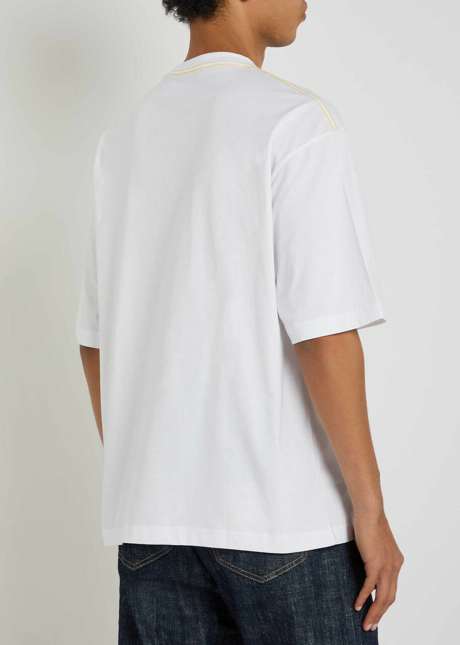 Jacquemus Le Tshirt Voiler Embroidered Cotton T-shirt White