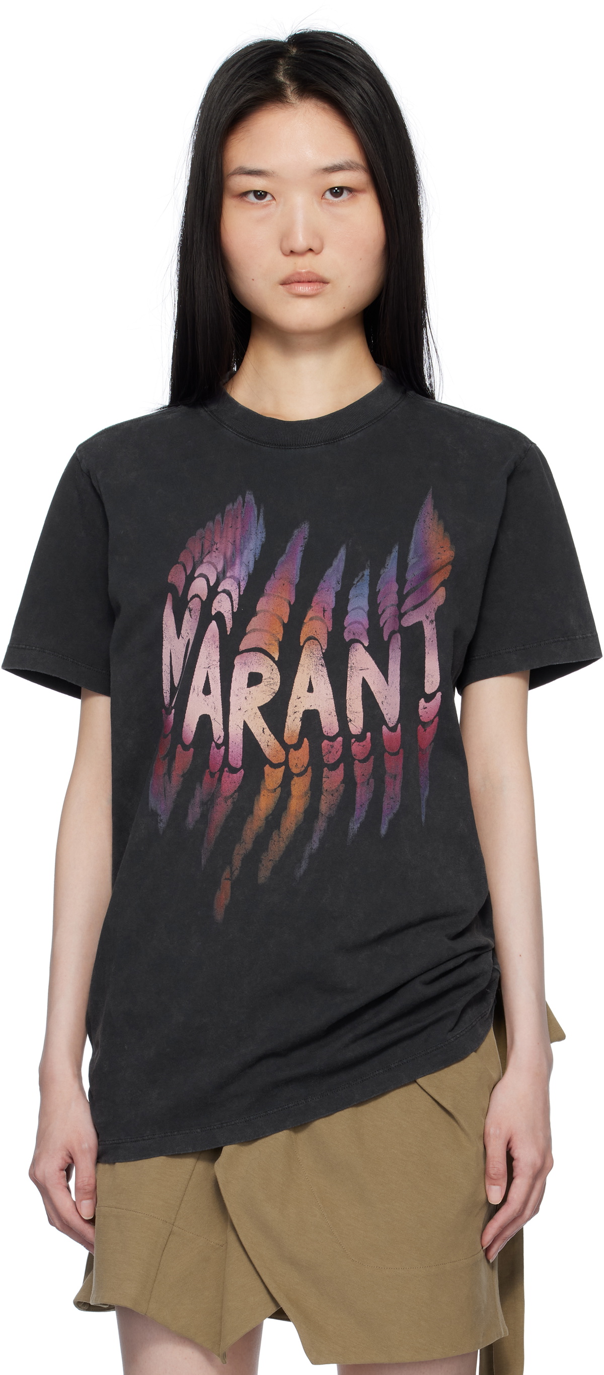 Tシャツ・カットソー ISABEL MARANT ETOILE ZOELINE T-SHIRT Isabel Marant Etoile Black Zoeline T-Shirt Isabel Marant Etoile
