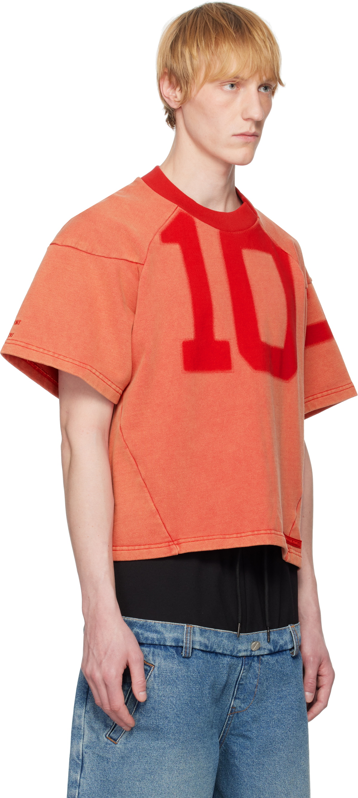SPENCER BADU Red Washed Jersey T-shirt