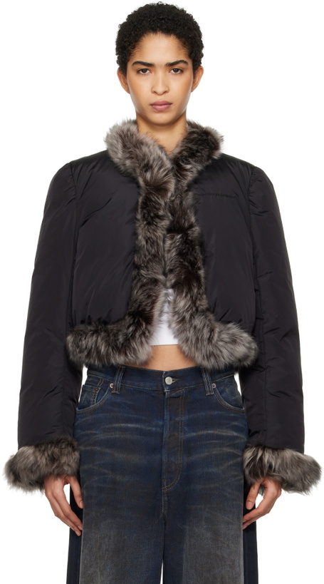 Photo: Alexander Wang Black Fur Trim Down Jacket