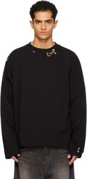 We11done Black Rose & Piercing Long Sleeve T-shirt