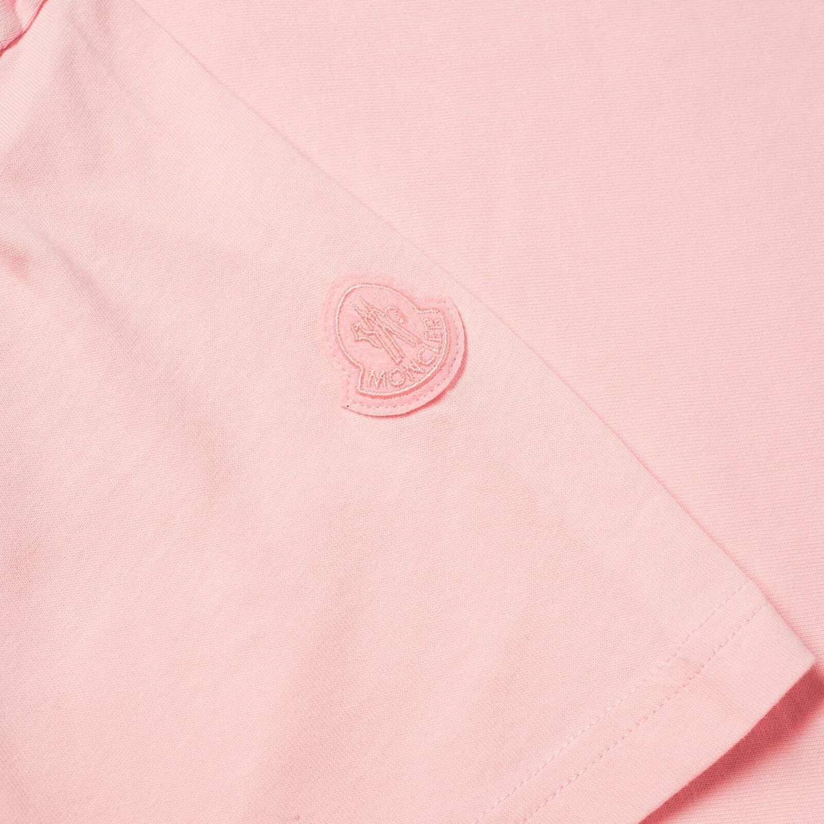 Moncler Men's Embroidered Logo T-Shirt in Pink Moncler
