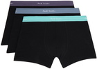 Paul Smith Three-Pack Black Contrast Waistband Boxer Briefs