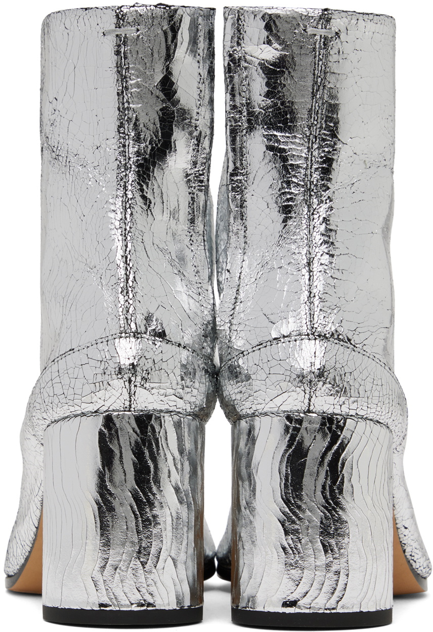 Maison Margiela Silver Tabi Broken Mirror Boots Maison Margiela