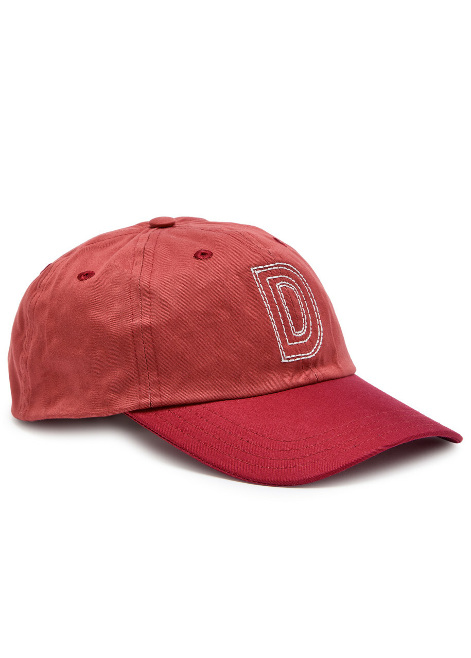 Drake's D-embroidered Cotton cap - Red - One Size