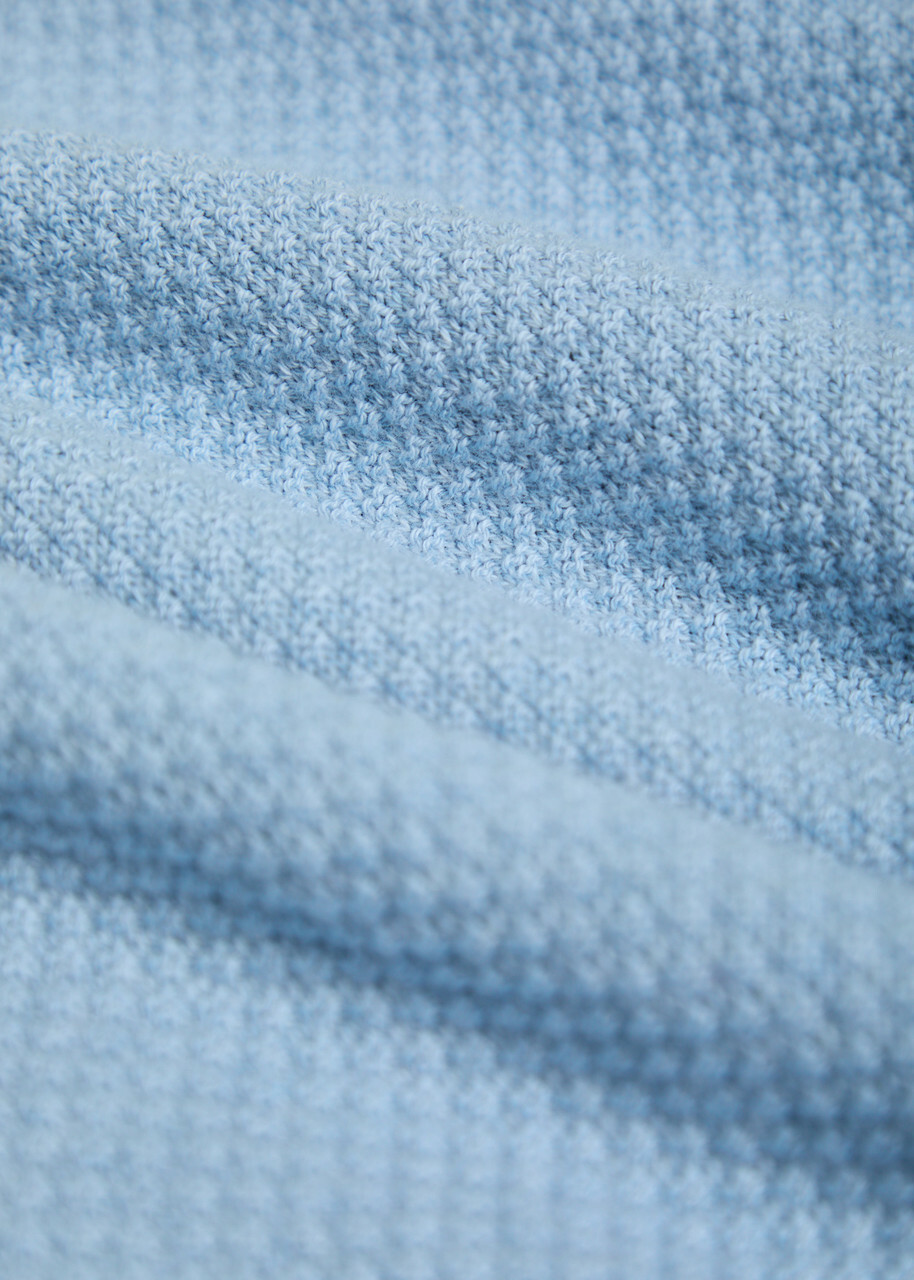 Canali Panelled Cotton Polo Light Blue
