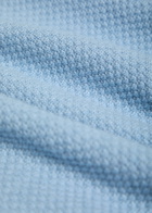Canali Panelled Cotton Polo Light Blue