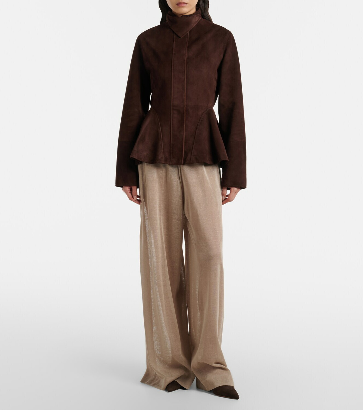 Alaïa Peplum suede jacket