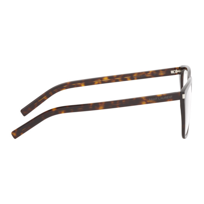 Saint Laurent SL 434 SLIM Tortoise Eyeglasses SAINT LAURENT SL 434 SLIM 004 Square Havana Brn Demo Lens 57  main image 3