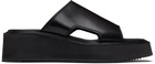 Julius Black Edge Cut Leather Sandals