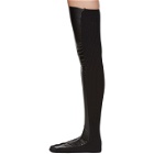 Sacai SSENSE Exclusive Black Faux-Leather Thigh-High Socks