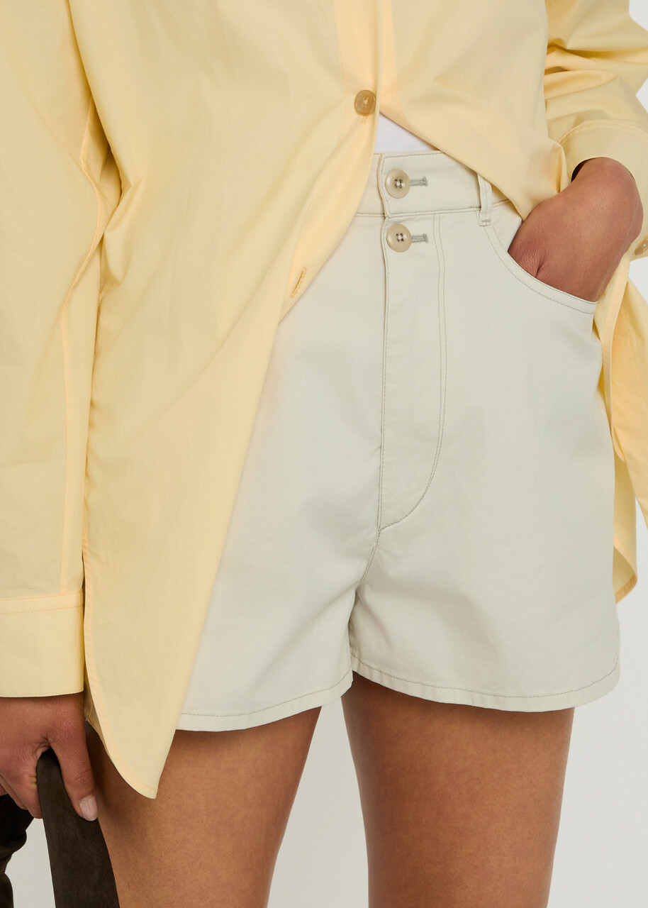 Lemaire Cotton Shorts Ivory