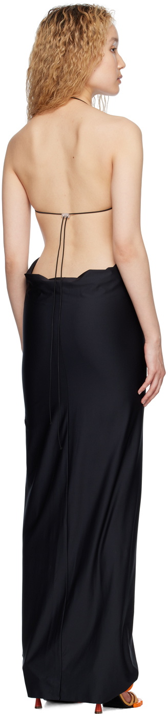 FAL-ASH Black Open Back Maxi Dress