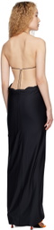 FAL-ASH Black Open Back Maxi Dress