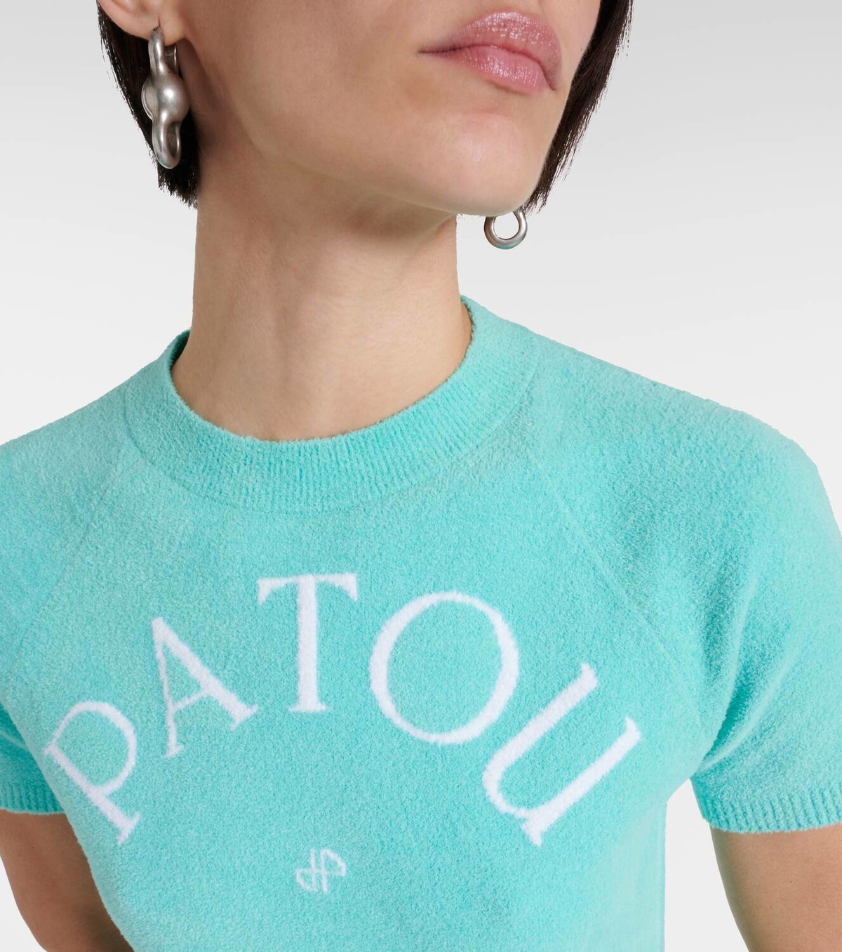 Patou Logo knitted cotton-blend T-shirt Patou