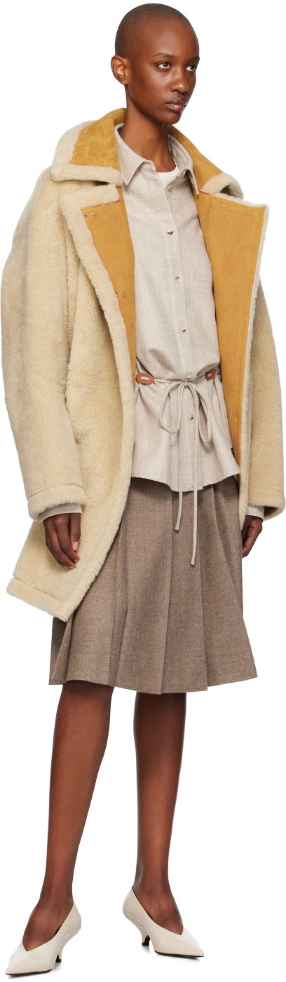 DeuxiemeClasse LE17SEPTEMBRE コート LE17SEPTEMBRE Beige Reversible Faux-Fur & Faux-Leather Coat