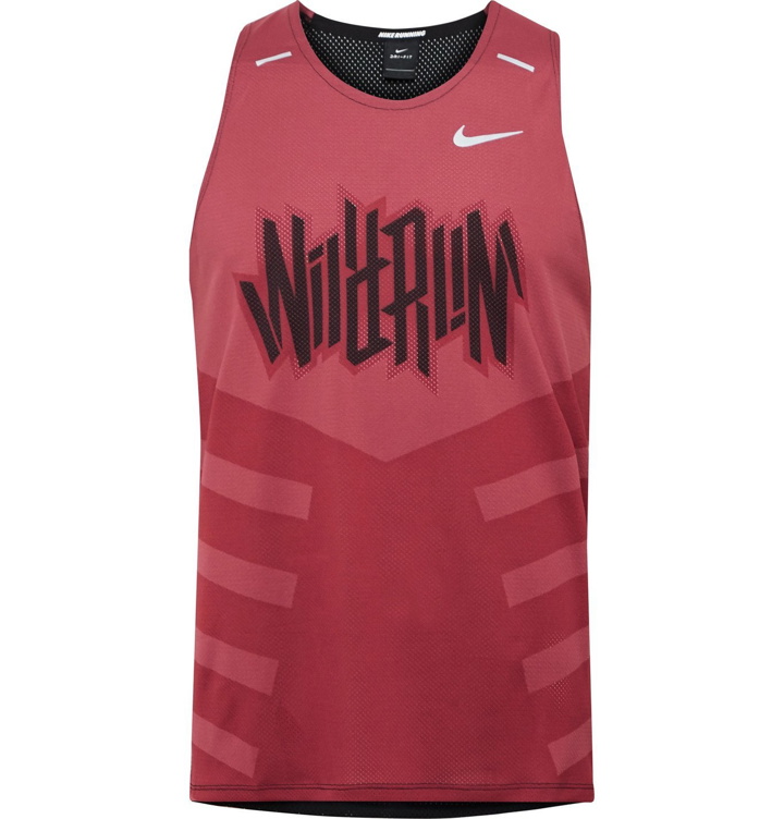 Photo: Nike Running - Rise 365 Wild Run Dri-FIT Mesh Tank Top - Red