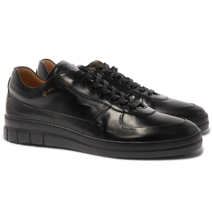 Photo: Dunhill - Duke Polished-Leather Sneakers - Black