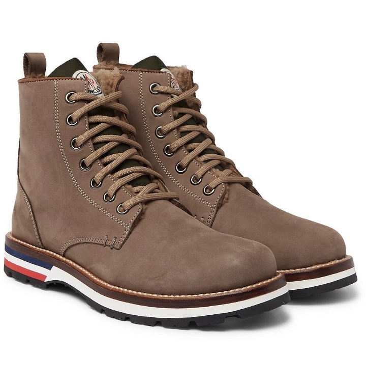 Photo: Moncler - New Vancouver Shearling-Lined Suede And Shell Boots - Men - Brown