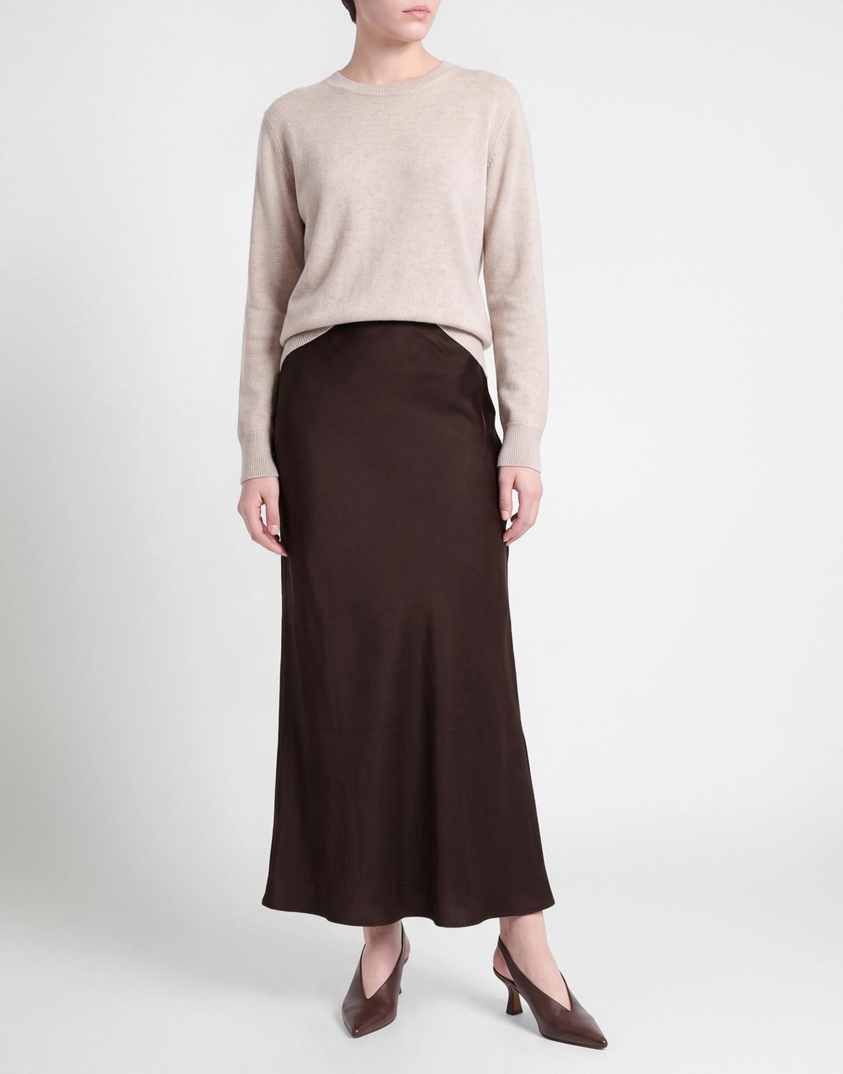 Norma Kamali Womens Maxi skirt Chocolate in Brown