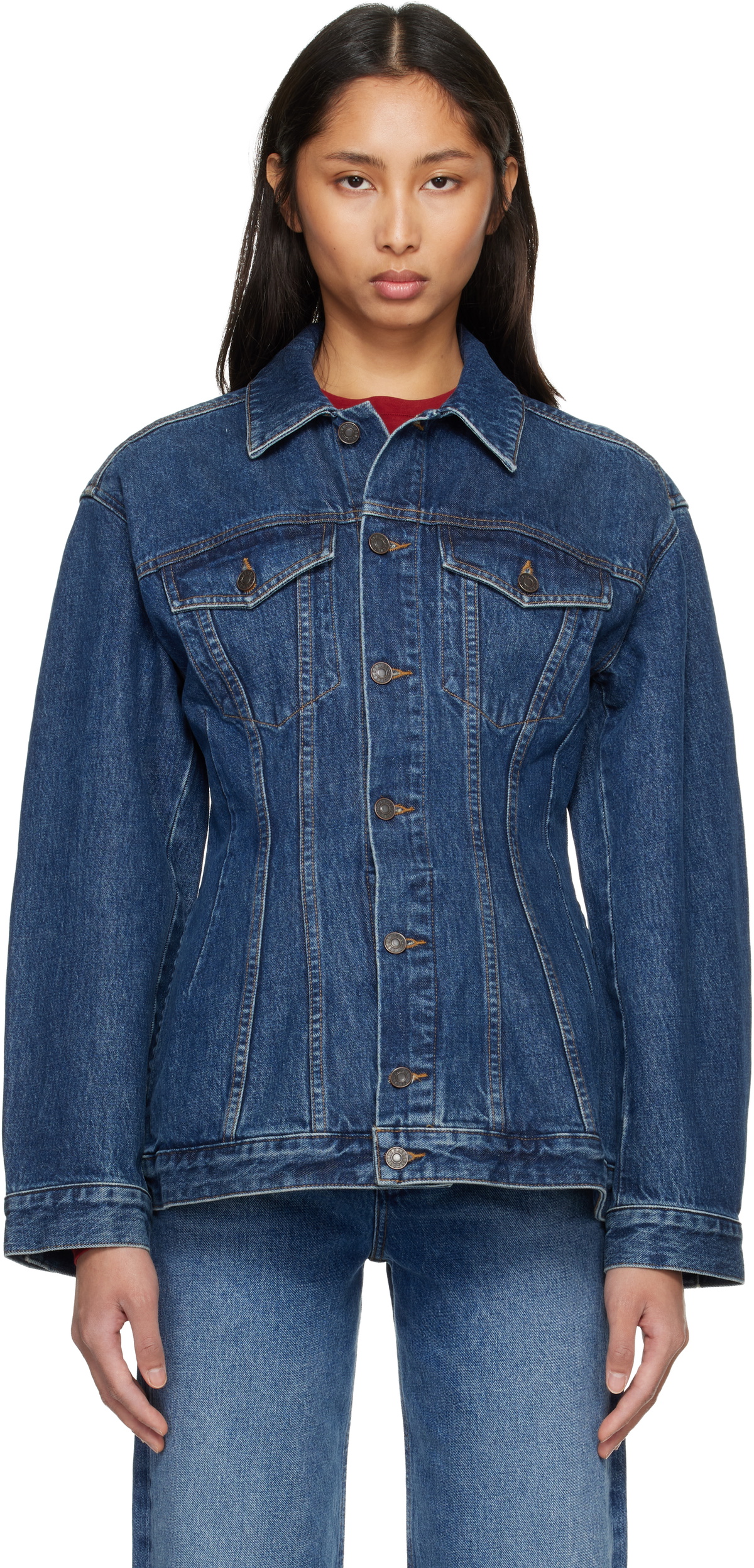 AGOLDE Navy Myra Denim Jacket