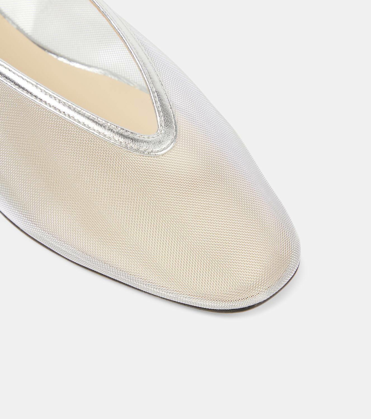 Le Monde Béryl Luna leather-trimmed mesh ballet flats