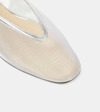 Le Monde Béryl Luna leather-trimmed mesh ballet flats