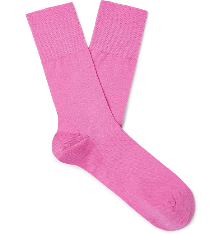 Photo: FALKE - Airport City Virgin Wool-Blend Socks - Pink