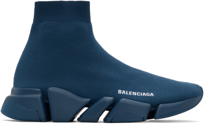 Photo: Balenciaga Navy Speed LT 2.0 Sneakers