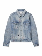 John Elliott - Thumper Type III Distressed Paint-Splattered Selvedge Denim Trucker Jacket - Blue