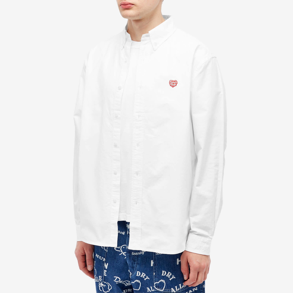 Human Made Men's Oxford Button Down Shirt in White Human Made