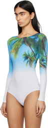 MM6 Maison Margiela Blue Archive Print Bodysuit