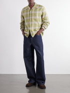 JW Anderson - Reversible-Collar Logo-Embroidered Checked Cotton-Twill Shirt - Green