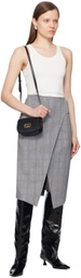 Recto Black & White Wrap Midi Skirt